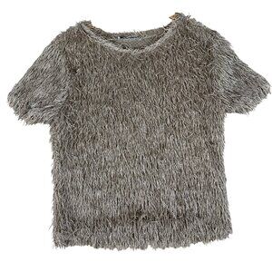Zara Trafaluc eyelash Fringe Short Sleeve Top M Fairy Grunge Baddie Punk Rocker